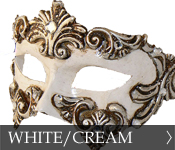 Venetian Masquerade Masks Color White - Cream